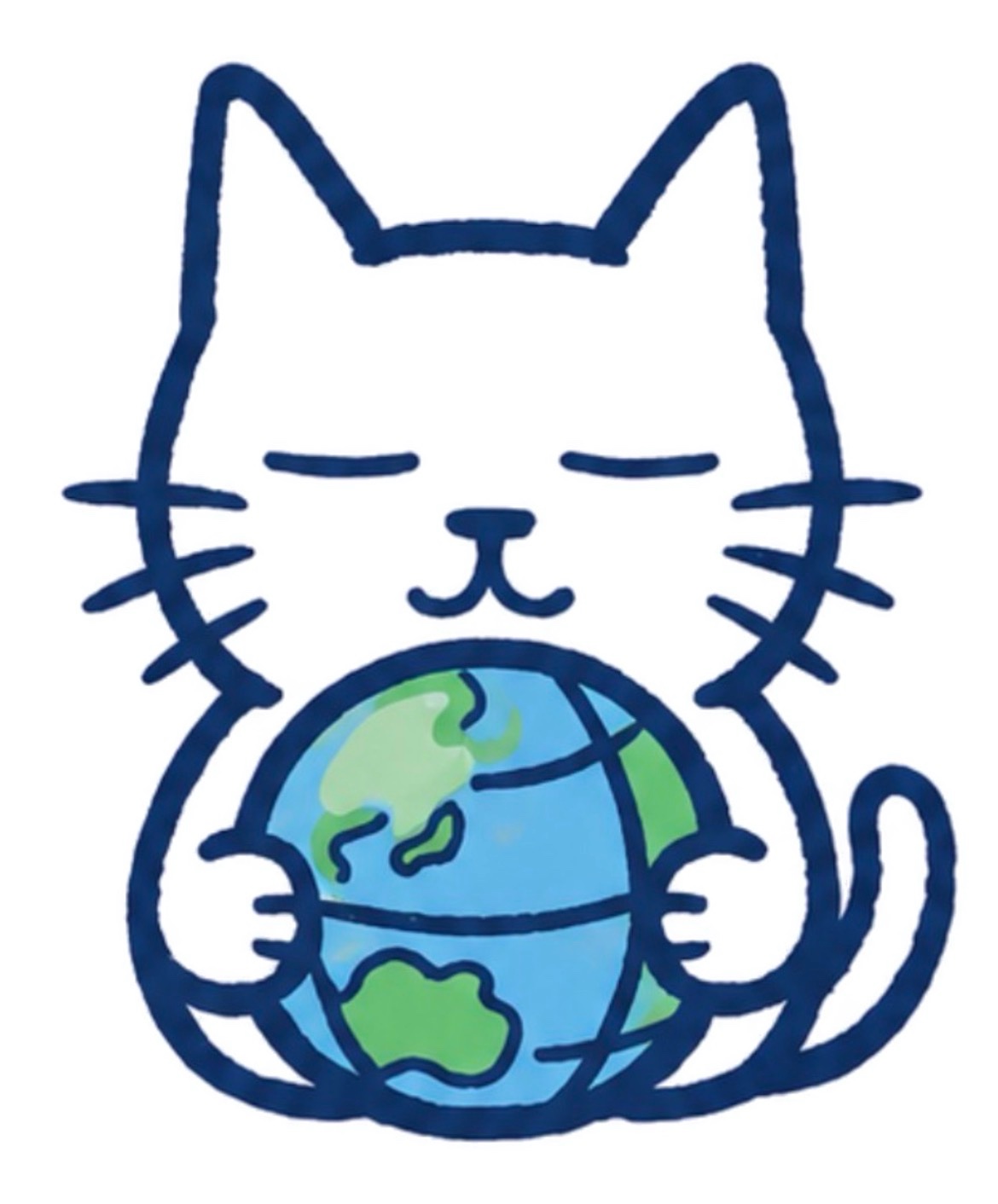 事務所のマスコットキャラクター（地球を抱えた猫）